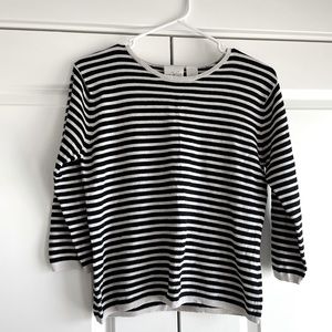 Villager black & white striped top